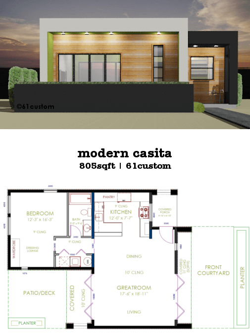 Casita Plan Small Modern House Plan 61custom