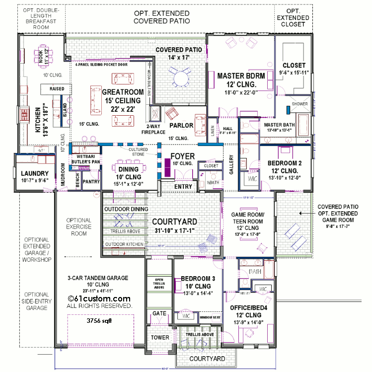 House Plans with Courtyard