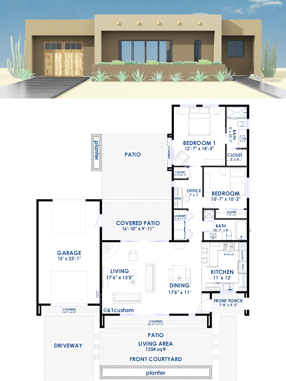 Contemporary Adobe House Plan