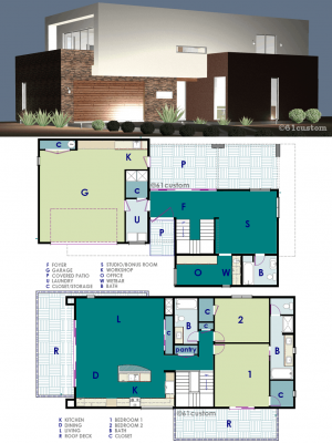 modern live-work house plan | 61custom