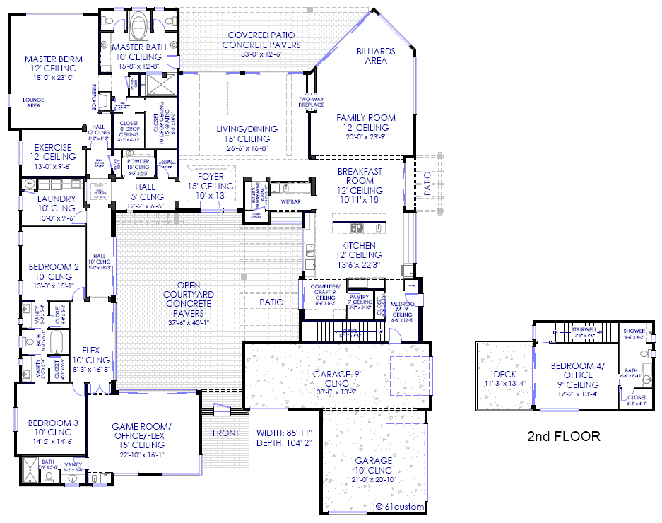 Mid Century Modern House Plan With Courtyard 430010ly - vrogue.co