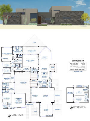 courtyard60: Luxury Modern Courtyard Houseplan | 61custom