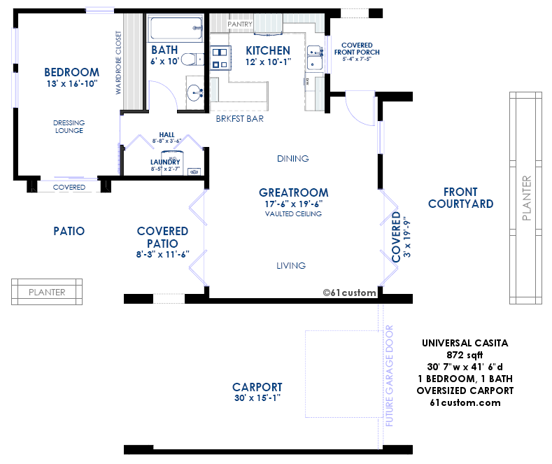 Universal Casita House Plan 61custom Contemporary